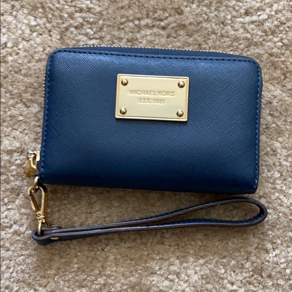 Navy blue Michael Kors wallet wristlet